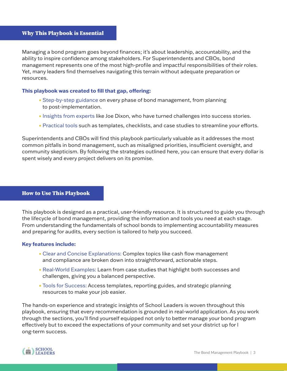 Bond Program Playbook — page 4