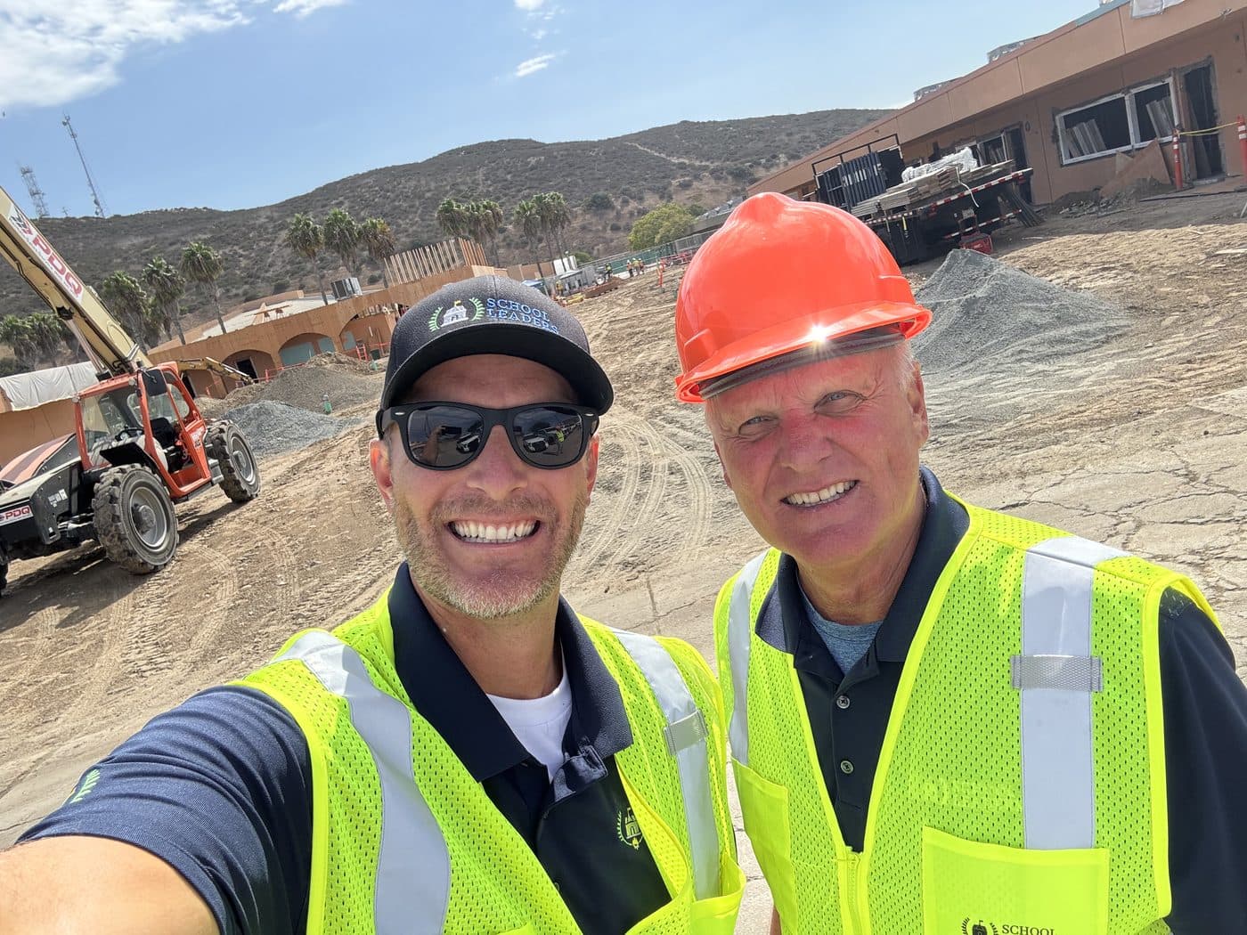 School Leaders team members on a construction site
