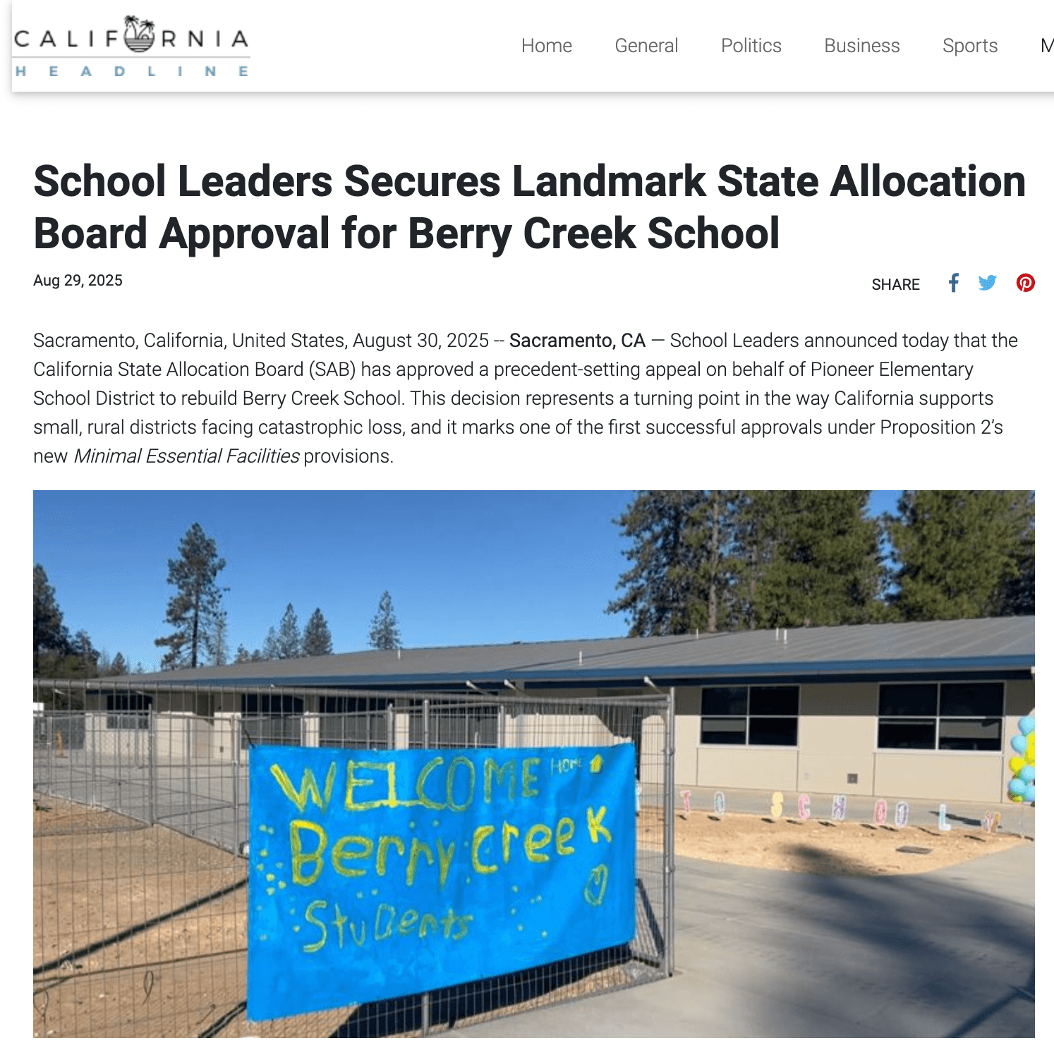Rebuilding Berry Creek School After the Fire